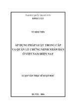 áp dụng pháp luật trong cấp và quản lý chứng minh nhân dân ở việt nam hiện nay 