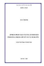 áp dụng pháp luật của tòa án nhân dân tỉnh sơn la trong xét xử các vụ án ma túy 