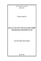 Quản lý nhà nước đối với doanh nghiệp trên địa bàn thành phố hà nội 