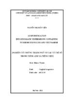 An investigation into idiomatic expressions containing numbers in english and vietnamese. m.a thesis linguistics 60 22 15