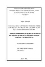 Using small group activities to compensate for the limitation of large classes the case of efl classes in quangninh university of industry