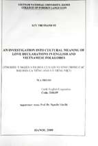 An investigation into cultural meaning of love declarations in english and vietnamese folklores 