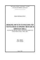 Hedging devices in english and vietnamese economic research articles (eras.) 