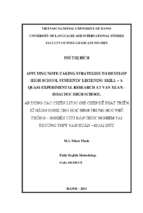 Applying note taking strategies to develop high school students’ listening skill – a quasi experimental research at van xuan – hoai duc high school 