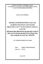 The relationship between language learning strategies and english proficiency of 4th year students at felte, ulis, vnu