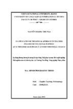 An application of the lexical approach to teaching english for vocational purposes an action research project at food industrial college 