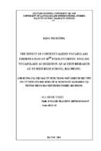The effect of contextualized vocabulary presentation on 10th form students’ english vocabulary acquisition. an action research at to hieu high school, hai phong