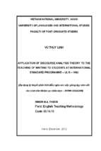 Application of discourse analysis theory to the teaching of writing to students at international standard programme ulis vnu