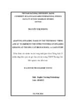 Adapting speaking tasks in the textbook tieng anh 10 to improve the effectiveness of speaking lessons at thuong cat high school a case study