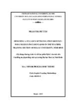 Designing a syllabus of translation module 1 for college english majors in the teacher training section of hoa lu university, ninh binh