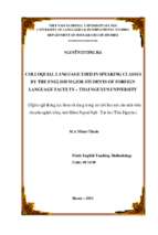 Colloquial language used in speaking classes by the english major sudents of foreign language faculty   thai nguyen university