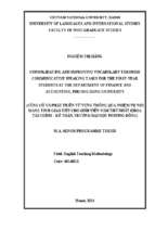 Consolidating and improving vocabulary through communicative speaking tasks for the first year students at the department of finance and accounting, phuong dong university