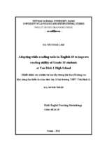 Adapting while reading tasks in english 10 to improve reading ability of grade 10 students at yen dinh 1 high school