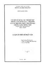 Vấn đề sử dụng các thành ngữ trong văn xuôi của l.tôlxtôi và các phương thức truyền đạt chúng sang tiếng việt