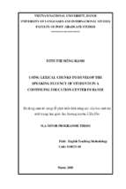 Using lexical chunks to develop the speaking fluency of  students in a continuing education center in hanoi