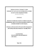 The effect of prediction strategy on improving reading comprehension skills of non english majored students at ho chi minh university of industry (hui)