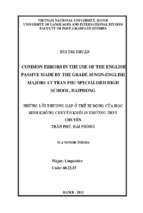 Common errors in the use of the english passive made by the grade 10 non english majors at tran phu specialised high school, hai phong