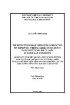 The effectiveness of using peer correction on improving writing skills to students in intensive english classes at hanoi law university