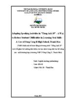 Adapting speaking activities in tieng anh 10   a way to reduce students' difficulties in learning oral skills – a case of nong cong ii high school, thanh hoa