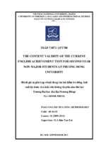 The  content validity of the current english achievement test for second year non major students at phuong dong university