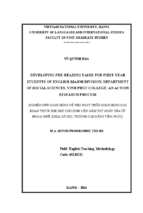 Developing pre reading tasks with first year students of english major division, department of social science, vinh phuc college an action research