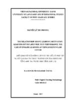 The relationship among learning motivation, learning effort and toeic test performance the case of english learners at tienganh 123 english center 