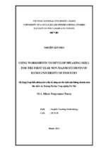 Using worksheets to develop speaking skill for the first year non major students of hanoi university of industry