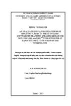 An evaluation of appropriateness of applying ‘learn to speak english’ software in teaching speaking skills for non major 1st year students at hanoi university of business and technology