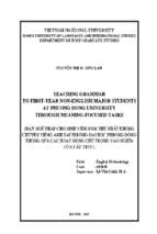Dạy ngữ pháp cho sinh viên năm thứ nhất không chuyên tiếng anh tại trường đại học phương đông thông qua các hoạt động chú trọng vào n