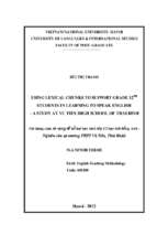 Using lexical chunks to support grade 12th students in learning to speak english – a study at vu tien high school of thai binh