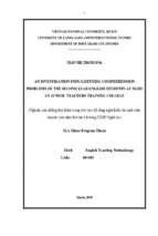 An investigation into listening comprehension problems of the second year english students at nghe an junior teachers training college
