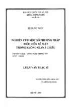 Nghiên cứu một số phương pháp biểu diễn bề mặt trong không gian 3 chiều