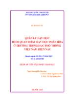 Quản lý dạy học theo quan điểm dạy học phân hóa ở trường trung học phổ thông việt nam hiện nay 