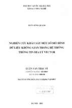 Nghiên cứu khảo sát một số mô hình dữ liệu không gian trong hệ thống thông tin địa lý vector hệ thông tin 01 01 10