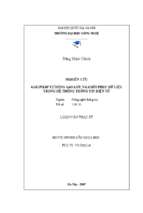 Nghiên cứu giải pháp tự động sao lưu và khôi phục dữ liệu trong hệ thống thông tin điện tử  luận văn ths. công nghệ thông tin 1.01.10