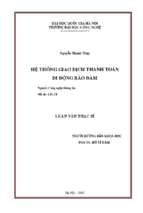 Hệ thống giao dịch thanh toán di động bảo đảm  luận văn ths. công nghệ thông tin 1.01.10