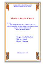 Skkn một số biện pháp quản lý, chỉ đạo nâng cao chất lượng công tác đảm bảo an toàn, phòng, chống tai nạn thương tích cho trẻ trong trường mầm non