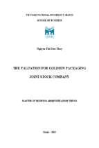 The valuation for goldsun packaging joint stock company 