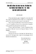 Tìm hiểu công tác đào tạo người dùng tin tại trung tâm thông tin thư viện đại học quốc gia hà nội