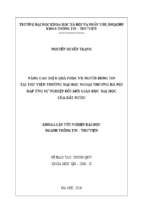 Nâng cao hiệu quả phục vụ người dùng tin tại thư viện trường đại học ngoại thương hà nội đáp ứng sự nghiệp đổi mới giáo dục đại học của đất nước