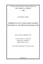 Tìm hiểu về tổ chức và hoạt động của trung tâm thông tin – thƣ viện trƣờng đại học hà nội
