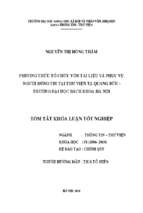 Phương thức tổ chức vốn tài liệu và phục vụ người dùng tin tại thư viện tạ quang bửu – trường đại học bách khoa hà nội