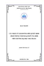 Các nhân tố ảnh hưởng đến quyết định chọn trung tâm ngoại ngữ của sinh viên trường đại học nha trang