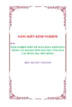 Kinh nghiệm thiết kế hoạt động khởi động trong các bài dạy môn giáo dục công dân cấp trung học phổ thông