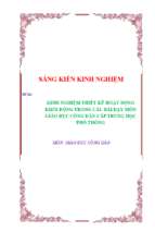 Skkn kinh nghiệm thiết kế hoạt động khởi động trong các bài dạy môn giáo dục công dân cấp trung học phổ thông