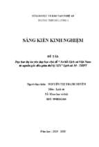 Dạy học dự án vào dạy học chủ đề  sơ kết lịch sử việt nam từ nguồn gốc đến giữa thế kỷ xix  lịch sử 10   thpt