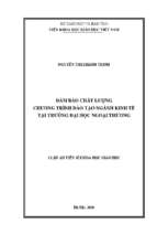 đảm bảo chất lượng chương trình đào tạo ngành kinh tế tại trường đại học ngoại thương