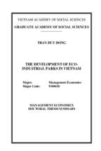 Phát triển khu công nghiệp sinh thái ở việt nam tt tiếng anh