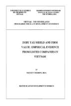 Debt tax shield and firm value, empirical evidence from listed companies in vietnam