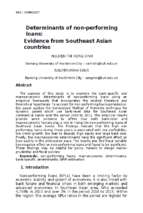 Determinants of non performing loans, evidence from southeast asian countries
